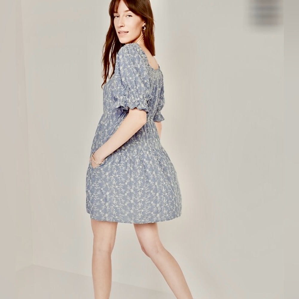 NWOT Old Navy Puff-Sleeve Tiered Mini Swing Dress Sz L - Picture 4 of 13